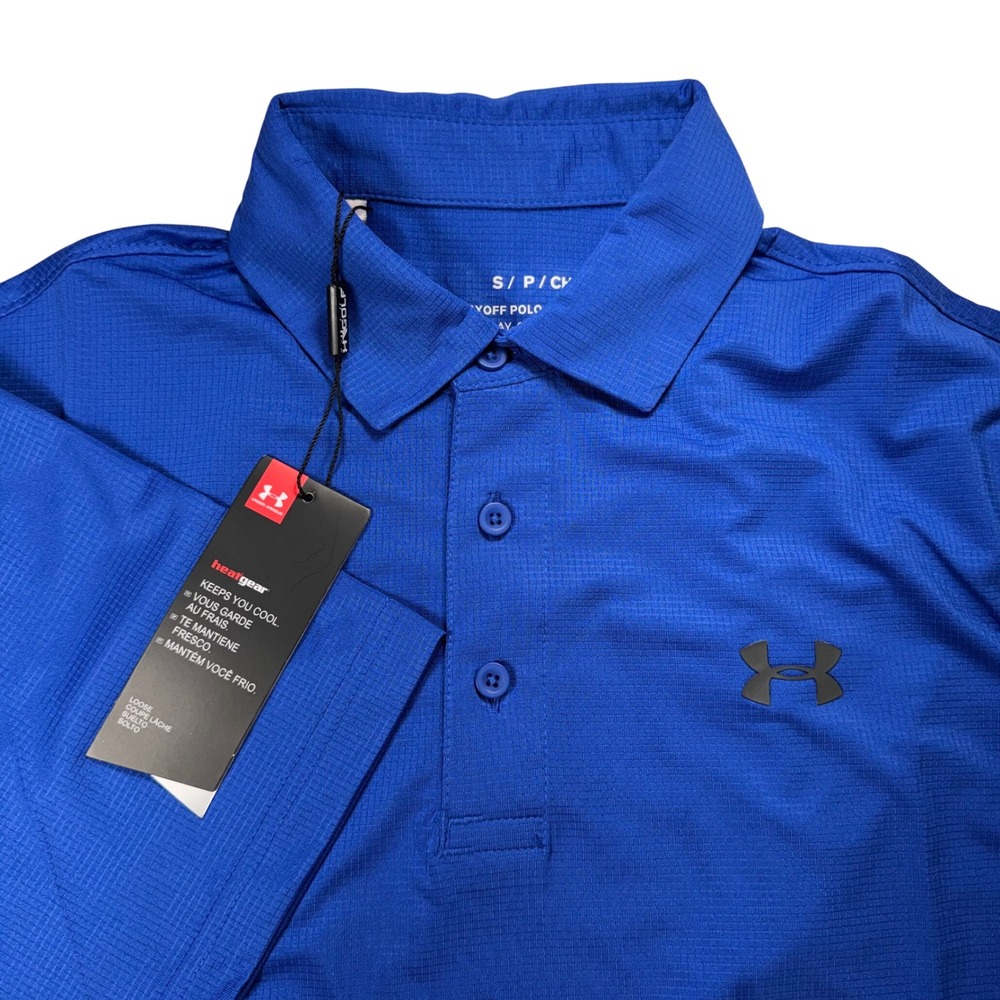 Under Armour Mens Playoff Polo Shirt Royal Blue‎ HeatGear Golf Small NWT